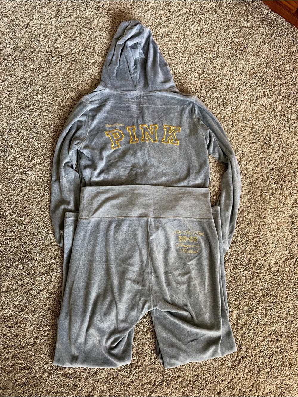 VINTAGE VICTORIA SECRET Gray Velour Tracksuit